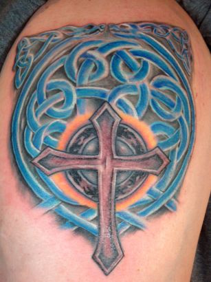 Celtic Knot With Cross Tattoo